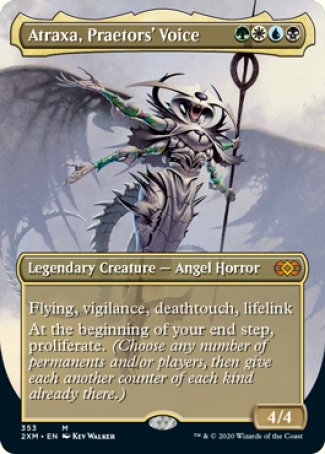 (353) Magic The Gathering Double Masters: Extras Single: Atraxa, Praetors' Voice Holo Mythic