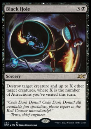 (353) Magic The Gathering Unfinity: Extras Single: Black Hole  Rare