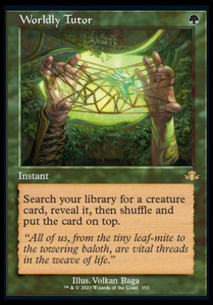 (353) Magic The Gathering Dominaria Remastered: Extras Single: Worldly Tutor (V.1) Holo Rare