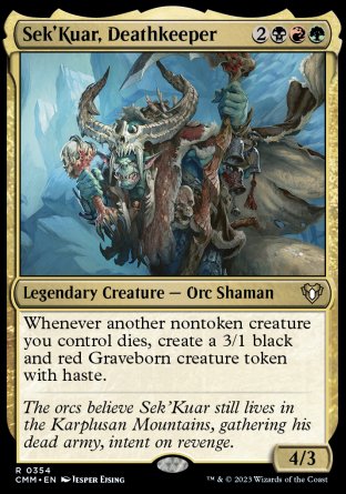 (354) Magic The Gathering Commander Masters Single: Sek'Kuar, Deathkeeper  Rare