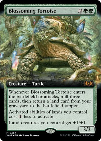 (354) Magic The Gathering Wilds of Eldraine: Extras Single: Blossoming Tortoise Holo Mythic
