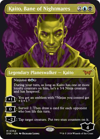 (354) Magic The Gathering Duskmourn: House of Horror: Extras Single: Kaito, Bane of Nightmares (V.2) Holo Mythic