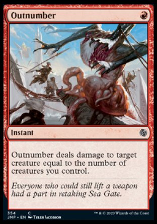 (354) Magic The Gathering Jumpstart Single: Outnumber  Common