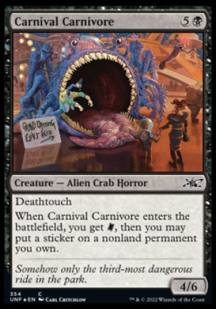 (354) Magic The Gathering Unfinity: Extras Single: Carnival Carnivore  Common