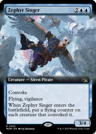 (355) Magic The Gathering March of the Machine: Extras Single: Zephyr Singer  Rare