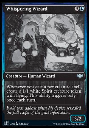 (355) Magic The Gathering Innistrad: Double Feature Single: Whispering Wizard Holo Uncommon