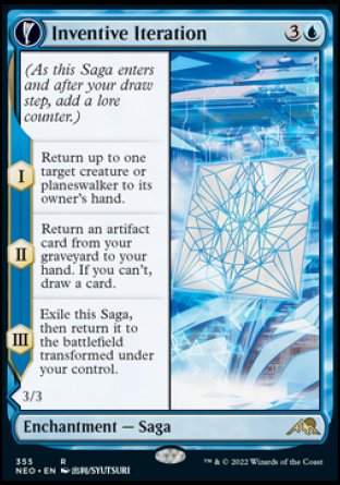 (355) Magic The Gathering Kamigawa: Neon Dynasty: Extras Single: Inventive Iteration // Living Breakthrough (V.1) Holo Rare