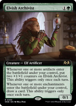 (355) Magic The Gathering Wilds of Eldraine: Extras Single: Elvish Archivist Holo Rare