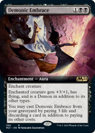 (356) Magic The Gathering Core 2021: Extras Single: Demonic Embrace Holo Rare