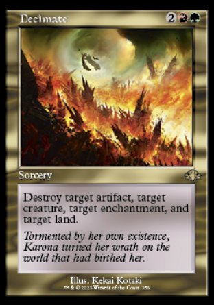 (356) Magic The Gathering Dominaria Remastered: Extras Single: Decimate (V.1)  Rare