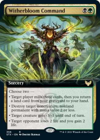 (356) Magic The Gathering Strixhaven: School of Mages: Extras Single: Witherbloom Command  Rare
