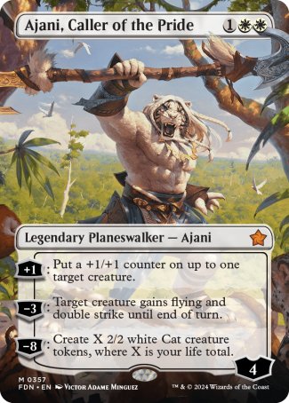 (357) Magic The Gathering Magic: The Gathering Foundations: Extras Single: Ajani, Caller of the Pride (V.1)  Mythic