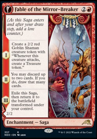 (357) Magic The Gathering Kamigawa: Neon Dynasty: Extras Single: Fable of the Mirror-Breaker // Reflection of Kiki-Jiki (V.1)  Rare