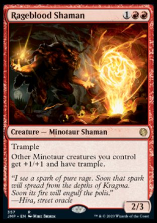 (357) Magic The Gathering Jumpstart Single: Rageblood Shaman  Rare