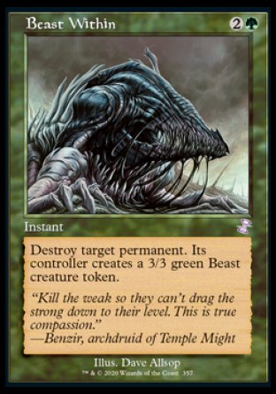 (357) Magic The Gathering Time Spiral Remastered: Extras Single: Beast Within Holo Time Shifted