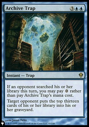 (041) Magic The Gathering The List Single: Archive Trap  Rare