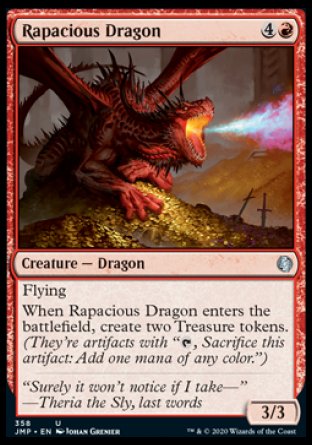(358) Magic The Gathering Jumpstart Single: Rapacious Dragon  Uncommon
