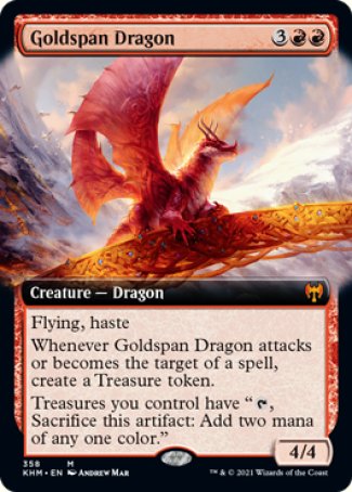 (358) Magic The Gathering Kaldheim: Extras Single: Goldspan Dragon Holo Mythic
