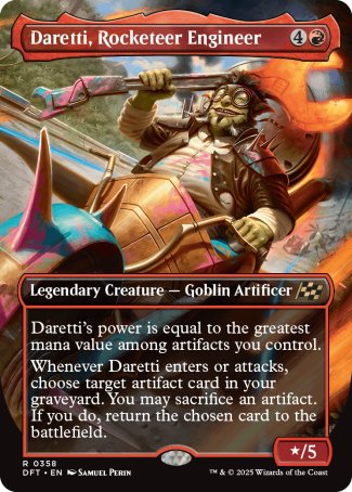 (358) Magic The Gathering Aetherdrift: Extras Single: Daretti, Rocketeer Engineer  Rare