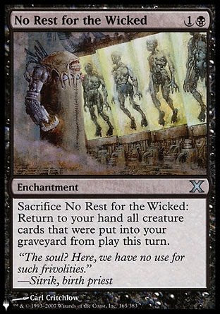 (165) Magic The Gathering The List Single: No Rest for the Wicked  Uncommon