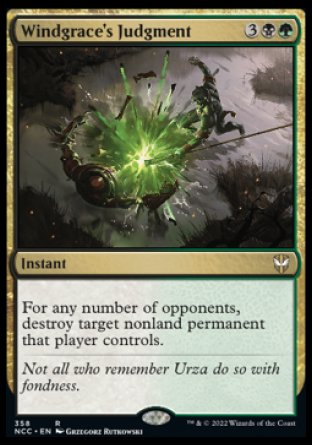 (358) Magic The Gathering Commander: Streets of New Capenna Single: Windgrace's Judgment  Rare