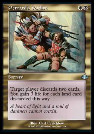 (358) Magic The Gathering Dominaria Remastered: Extras Single: Gerrard's Verdict Holo Uncommon