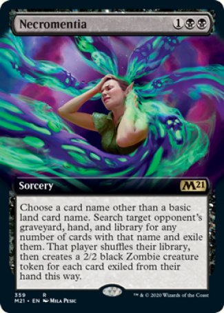 (359) Magic The Gathering Core 2021: Extras Single: Necromentia  Rare