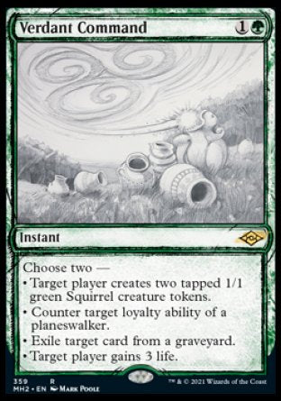 (359) Magic The Gathering Modern Horizons 2: Extras Single: Verdant Command  Rare
