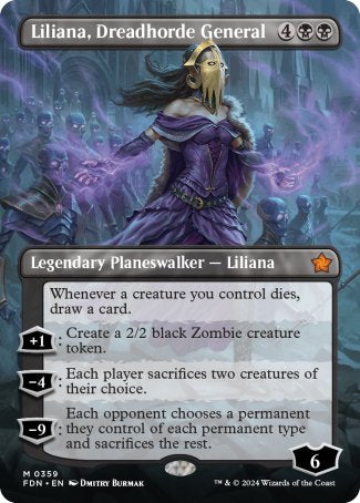 (359) Magic The Gathering Magic: The Gathering Foundations: Extras Single: Liliana, Dreadhorde General (V.1)  Mythic