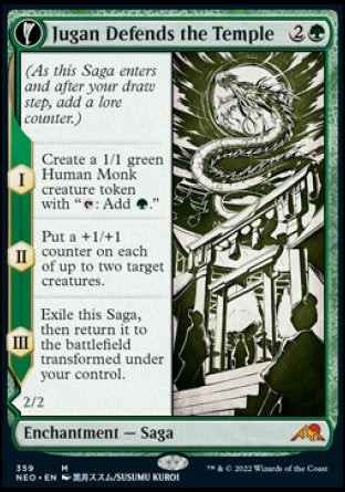 (359) Magic The Gathering Kamigawa: Neon Dynasty: Extras Single: Jugan Defends the Temple // Remnant of the Rising Star (V.1)  Mythic