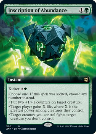 (360) Magic The Gathering Zendikar Rising: Extras Single: Inscription of Abundance  Rare