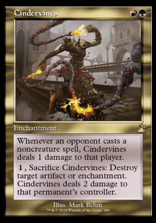 (360) Magic The Gathering Ravnica Remastered: Extras Single: Cindervines (V.1)  Holo Rare