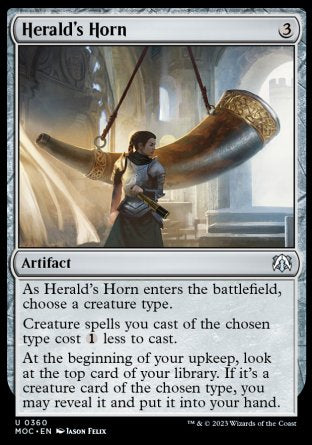 (360) Magic The Gathering Commander: March of the Machine Single: Herald's Horn  Uncommon