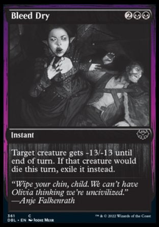 (361) Magic The Gathering Innistrad: Double Feature Single: Bleed Dry Holo Common