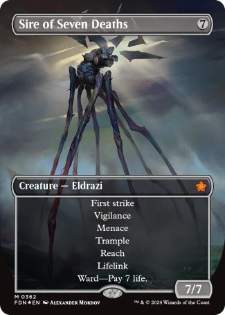 (362) Magic The Gathering Magic: The Gathering Foundations: Extras Single: Sire of Seven Deaths (V.2) Holo Mythic