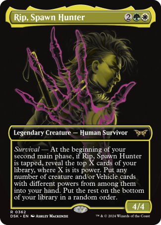 (362) Magic The Gathering Duskmourn: House of Horror: Extras Single: Rip, Spawn Hunter Holo Rare