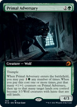 (363) Magic The Gathering Innistrad: Midnight Hunt: Extras Single: Primal Adversary  Mythic
