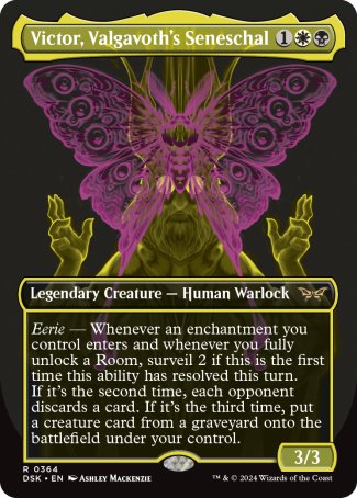 (364) Magic The Gathering Duskmourn: House of Horror: Extras Single: Victor, Valgavoth's Seneschal Holo Rare