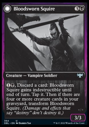 (364) Magic The Gathering Innistrad: Double Feature Single: Bloodsworn Squire // Bloodsworn Knight Holo Uncommon