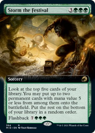 (364) Magic The Gathering Innistrad: Midnight Hunt: Extras Single: Storm the Festival Holo Rare