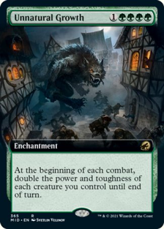 (365) Magic The Gathering Innistrad: Midnight Hunt: Extras Single: Unnatural Growth  Rare