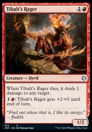 (366) Magic The Gathering Jumpstart Single: Tibalt's Rager  Uncommon