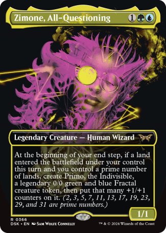 (366) Magic The Gathering Duskmourn: House of Horror: Extras Single: Zimone, All-Questioning Holo Rare