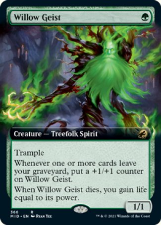 (366) Magic The Gathering Innistrad: Midnight Hunt: Extras Single: Willow Geist Holo Rare