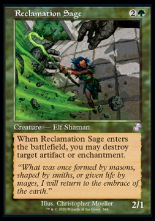 (366) Magic The Gathering Time Spiral Remastered: Extras Single: Reclamation Sage Holo Time Shifted