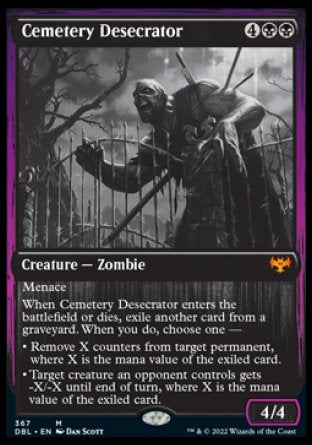 (367) Magic The Gathering Innistrad: Double Feature Single: Cemetery Desecrator Holo Mythic