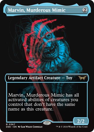 (367) Magic The Gathering Duskmourn: House of Horror: Extras Single: Marvin, Murderous Mimic Holo Rare