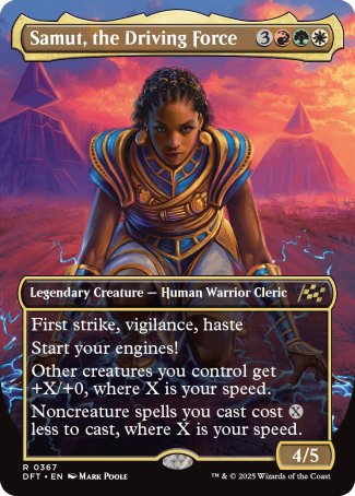 (367) Magic The Gathering Aetherdrift: Extras Single: Samut, the Driving Force  Rare