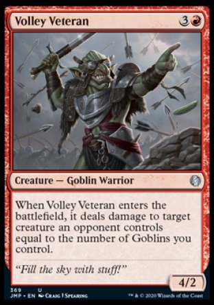 (369) Magic The Gathering Jumpstart Single: Volley Veteran  Uncommon