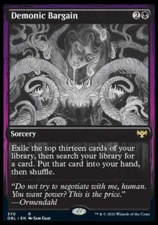 (370) Magic The Gathering Innistrad: Double Feature Single: Demonic Bargain  Rare